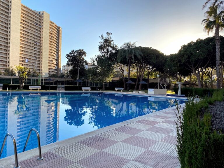 Alicante property valuation in 2026 2027 showing Alicante apartments and a pool