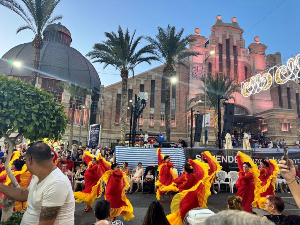 Alicante Hogueras outside mercado Central