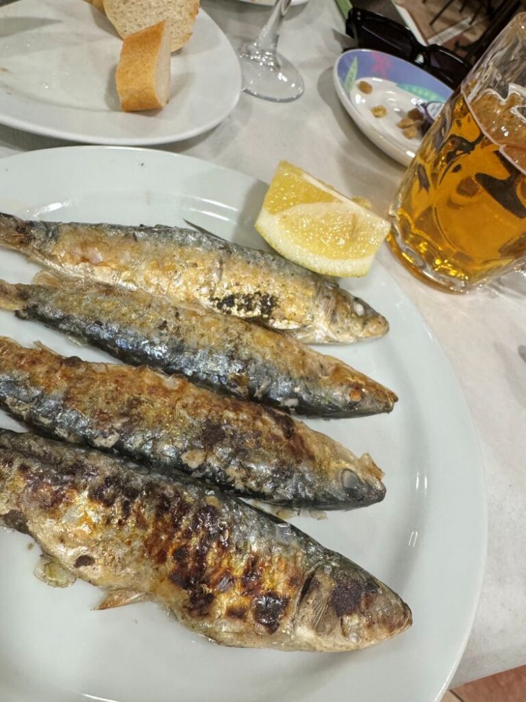 Sardines grilled simply